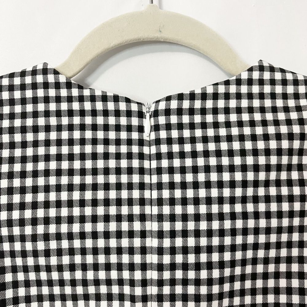 Lucy Paris Black & White Checkered Peplum Top Size S - Picture 8 of 8